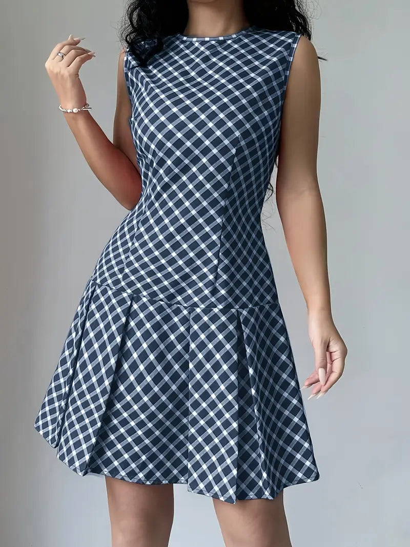 Zilpha - Elegantes ärmelloses bedrucktes Kleid in A-Linie