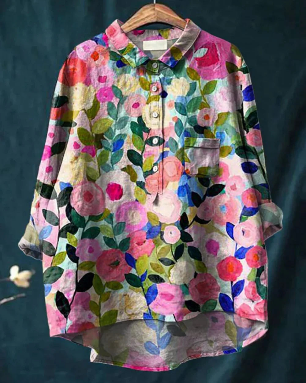 Gloria - Bluse mit böhmischem Blumenmuster