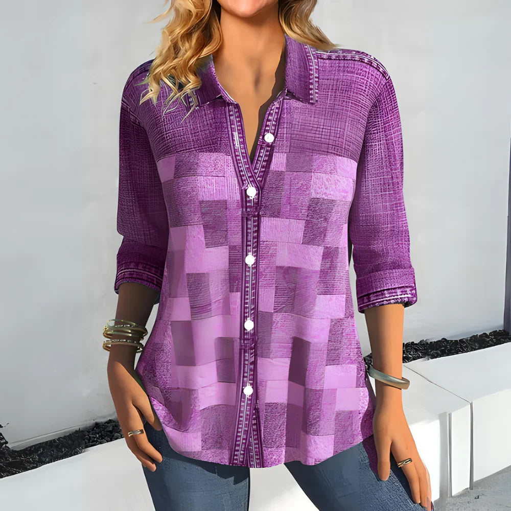 Midge - Elegante Bluse mit V-Ausschnitt