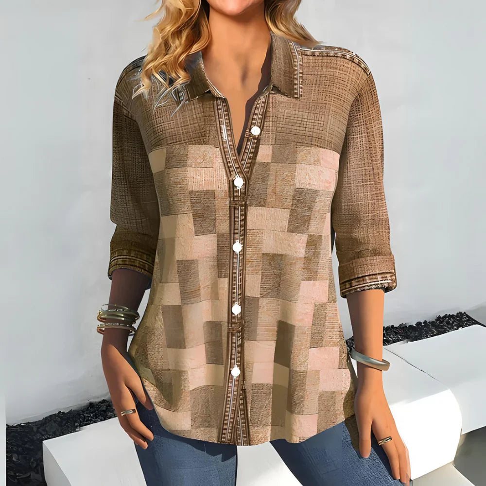 Midge - Elegante Bluse mit V-Ausschnitt