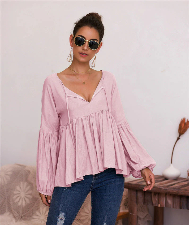 Naomi - Elegantes Top mit langen Puffärmeln