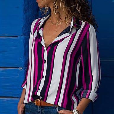 Mina - Lässiges gestreiftes Button-Shirt für Damen