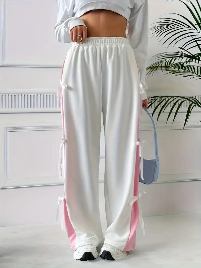 Florence - Lässige weiße Sporthose mit Schleife