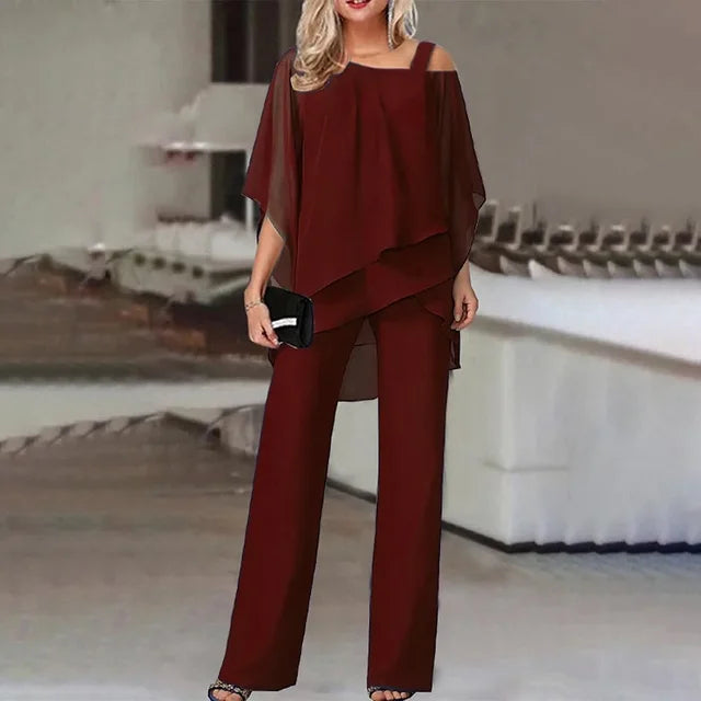 Alaine - Elegantes zweiteiliges Chiffon-Set