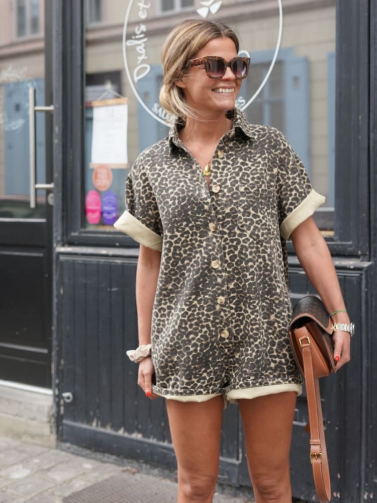 Bedruckter kurzer Jumpsuit
