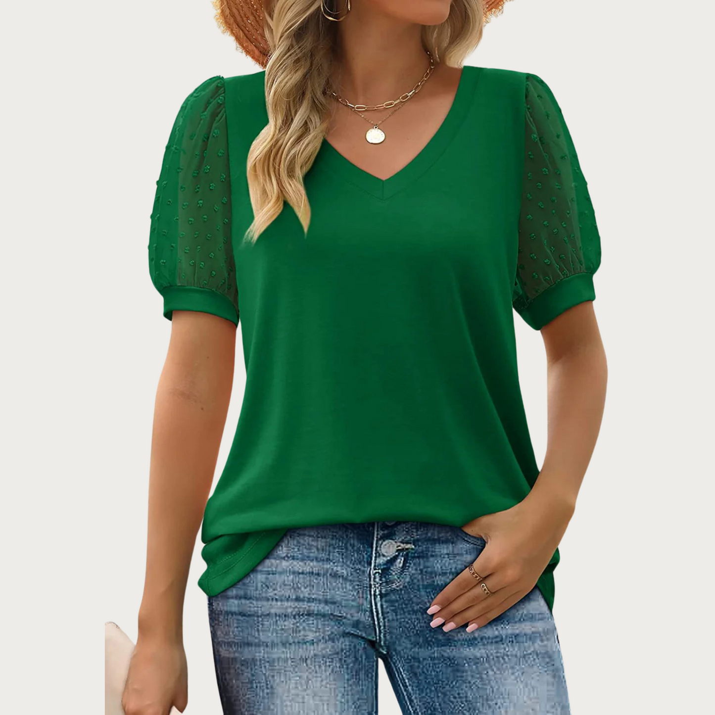 Hazel - Elegante Bluse mit V-Ausschnitt