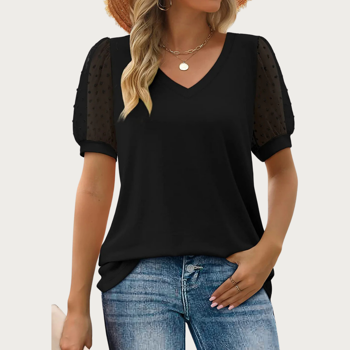 Hazel - Elegante Bluse mit V-Ausschnitt