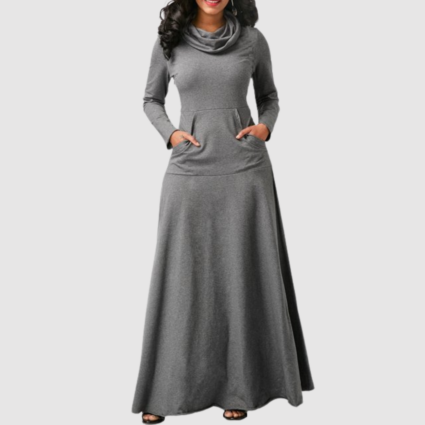 Lucy - Lässiges langärmeliges Maxikleid