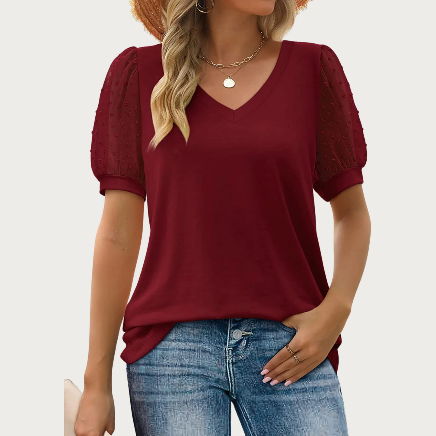 Hazel - Elegante Bluse mit V-Ausschnitt