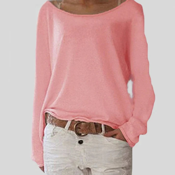 Coretta - Langarmshirt Damen Elegante mit Rundhalsausschnitt