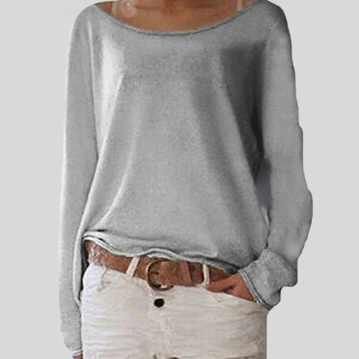 Coretta - Langarmshirt Damen Elegante mit Rundhalsausschnitt