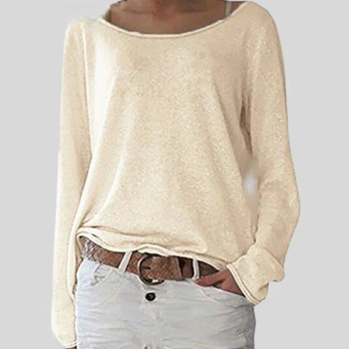 Coretta - Langarmshirt Damen Elegante mit Rundhalsausschnitt