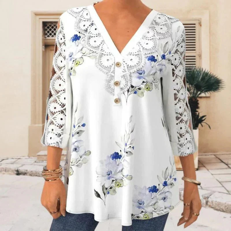 Diana - Elegante Bluse mit V-Ausschnitt