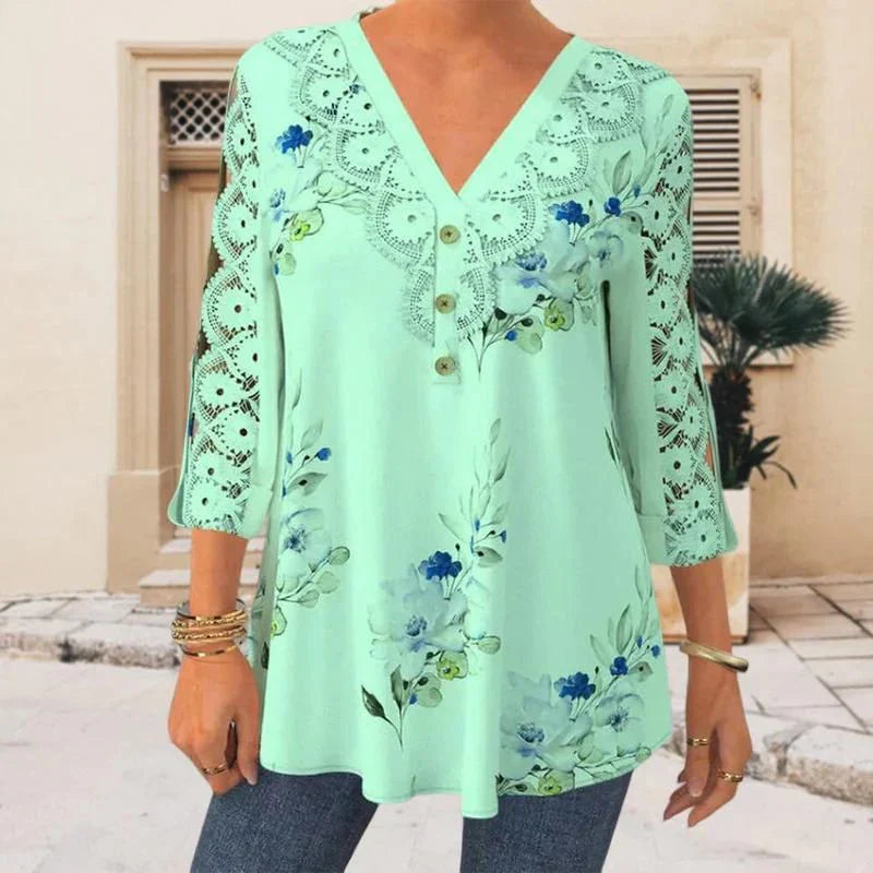 Diana - Elegante Bluse mit V-Ausschnitt