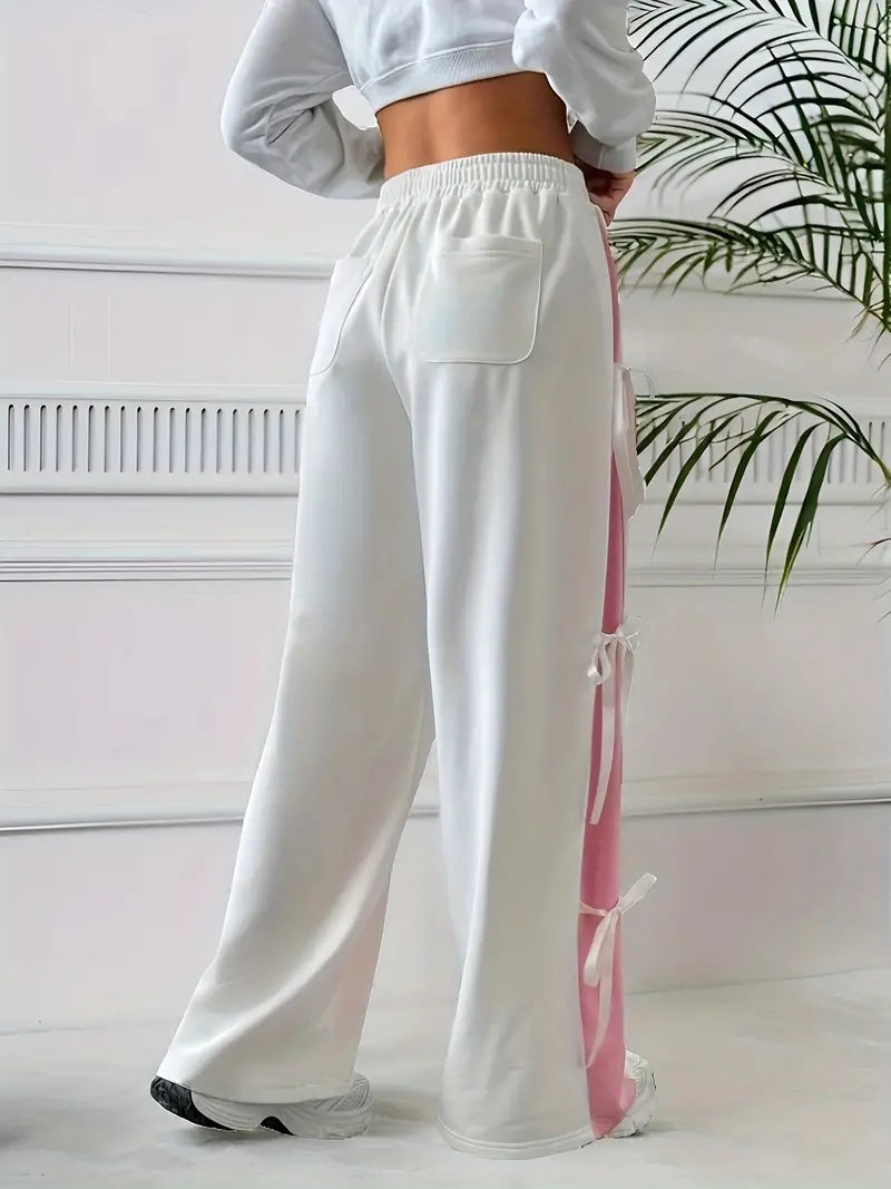Florence - Lässige weiße Sporthose mit Schleife