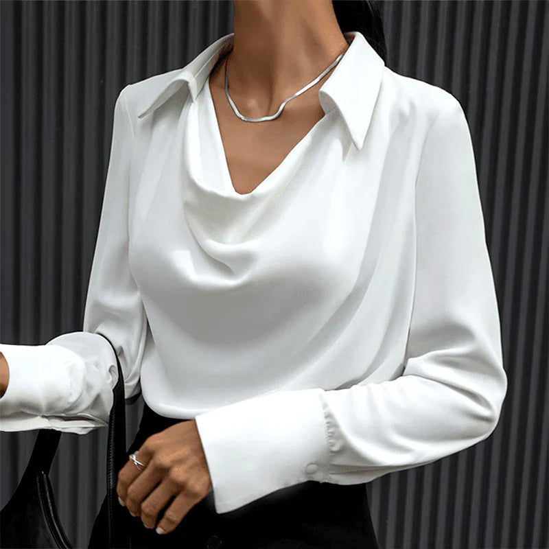 Valeria - Elegantes langärmeliges Seidentop für Damen