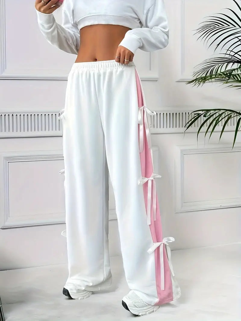 Florence - Lässige weiße Sporthose mit Schleife