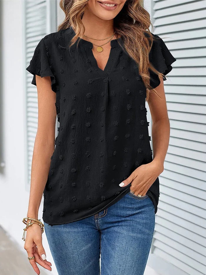 Jacqueline - Bedruckte Bluse mit V-Ausschnitt