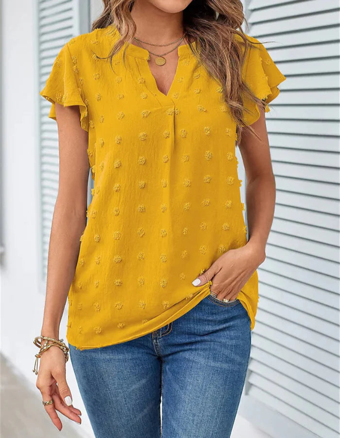 Jacqueline - Bedruckte Bluse mit V-Ausschnitt