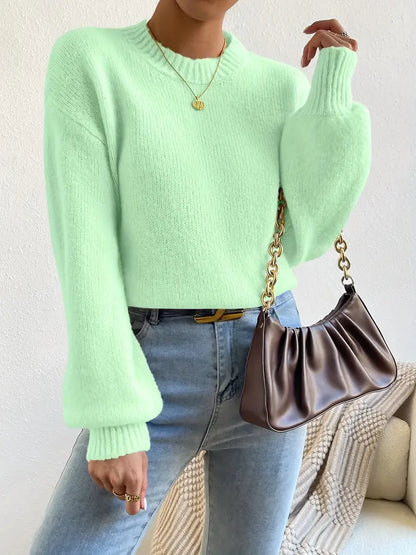 Agatha - Lässiger Langarmpullover mit Rundhalsausschnitt für Damen