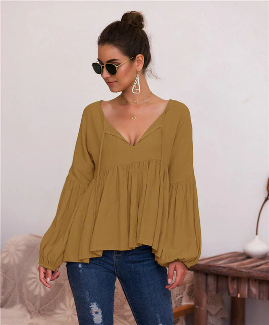 Naomi - Elegantes Top mit langen Puffärmeln