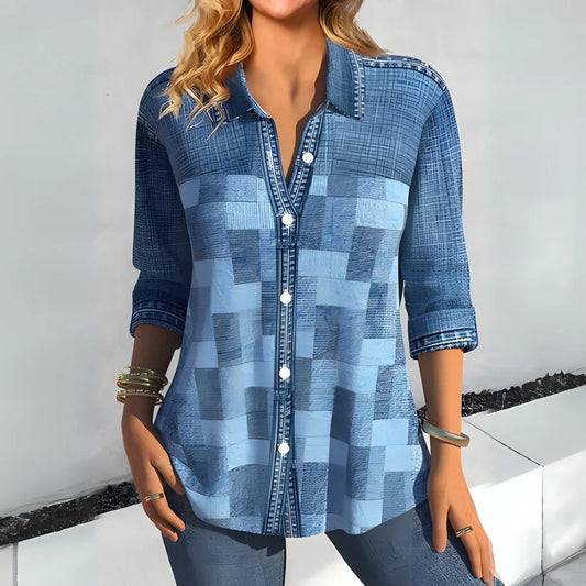 Midge - Elegante Bluse mit V-Ausschnitt