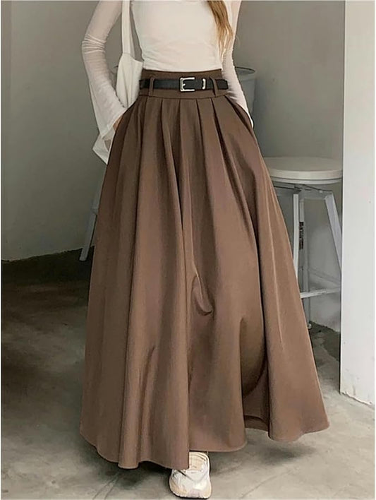 Mirella - Langer Faltenrock mit hoher Taille