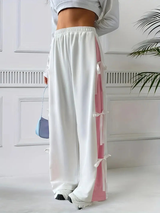 Florence - Lässige weiße Sporthose mit Schleife