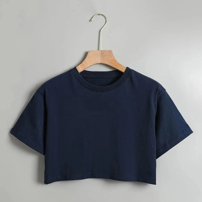 Camille - Damen Crop Top mit kurzen Ärmeln und Rundhalsausschnitt