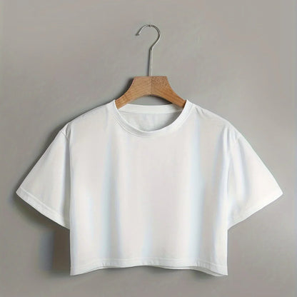 Camille - Damen Crop Top mit kurzen Ärmeln und Rundhalsausschnitt