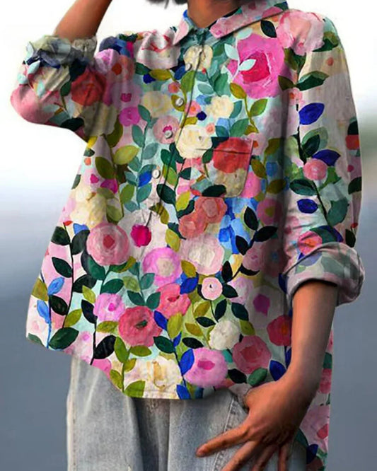 Gloria - Bluse mit böhmischem Blumenmuster