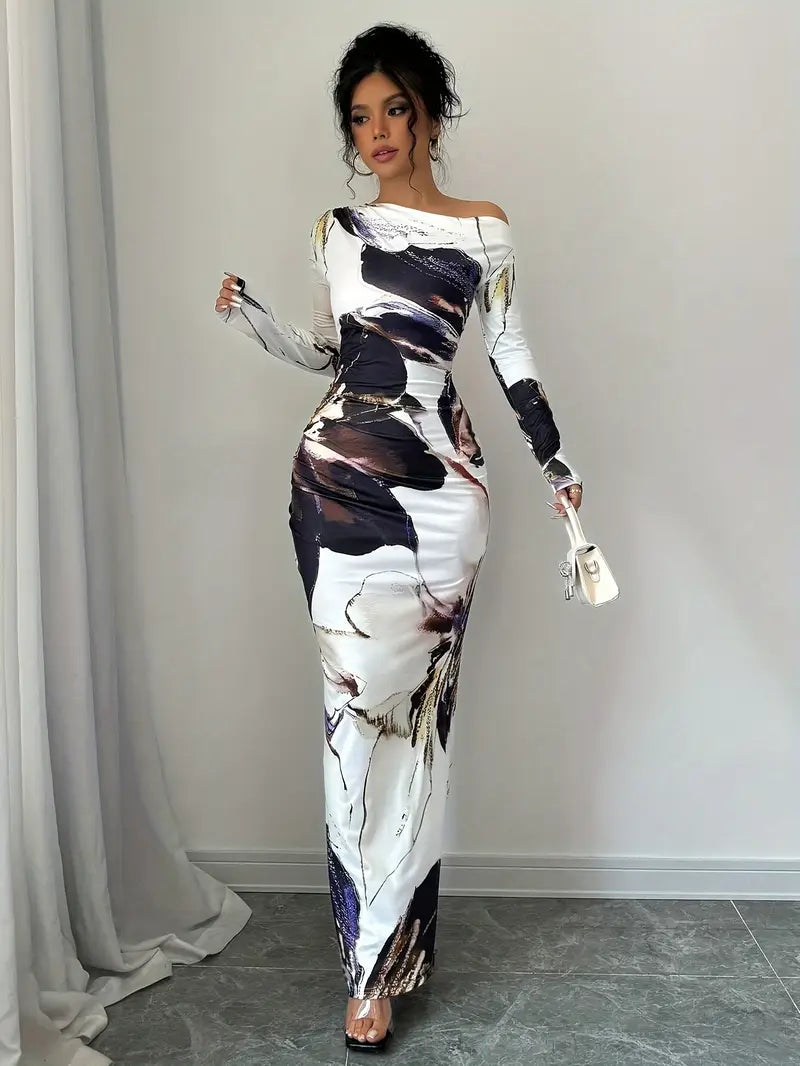 Emma - Elegantes, figurbetontes Kleid mit langen Ärmeln