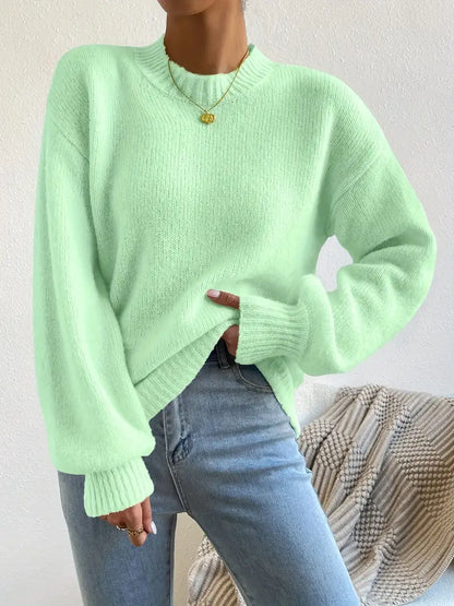 Agatha - Lässiger Langarmpullover mit Rundhalsausschnitt für Damen