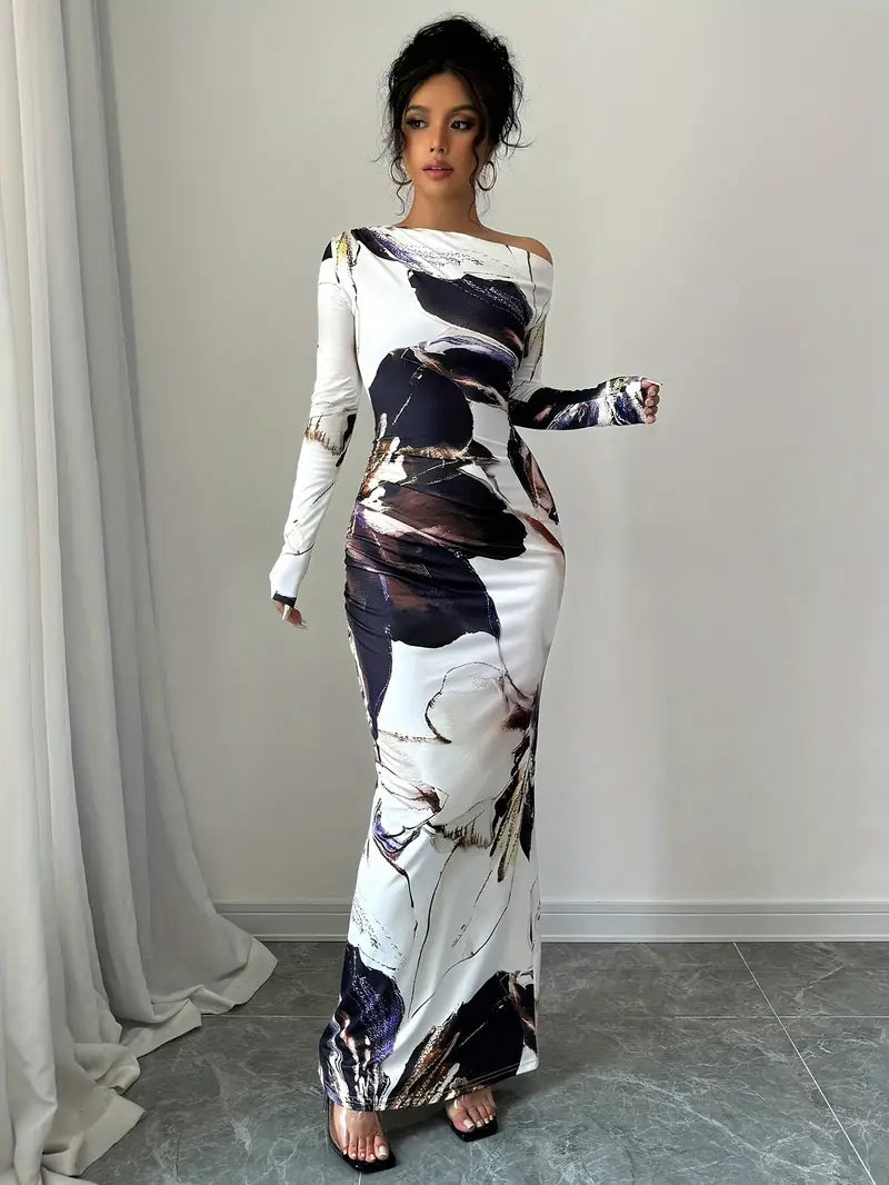 Emma - Elegantes, figurbetontes Kleid mit langen Ärmeln