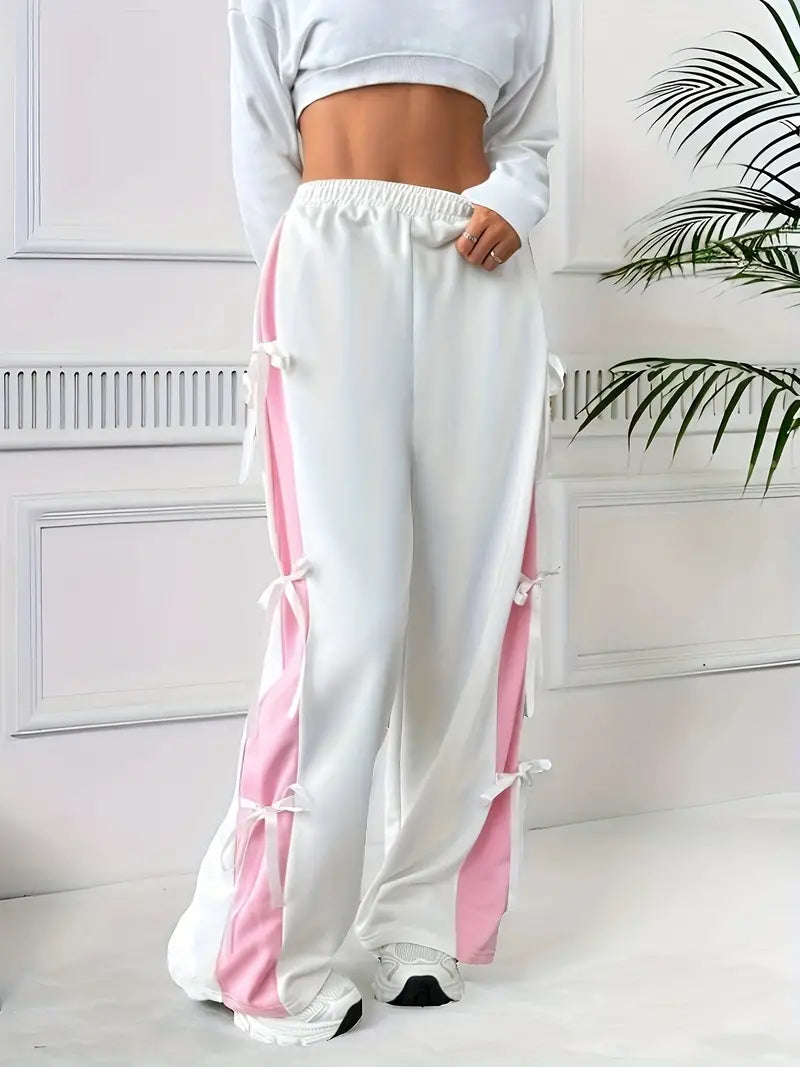 Florence - Lässige weiße Sporthose mit Schleife
