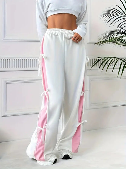 Florence - Lässige weiße Sporthose mit Schleife