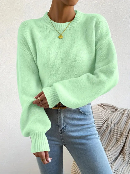 Agatha - Lässiger Langarmpullover mit Rundhalsausschnitt für Damen