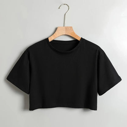 Camille - Damen Crop Top mit kurzen Ärmeln und Rundhalsausschnitt