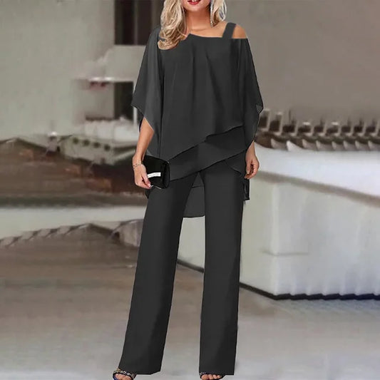 Alaine - Elegantes zweiteiliges Chiffon-Set
