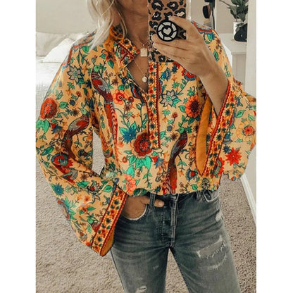 Sienna - Bluse mit böhmischem Blumenmuster