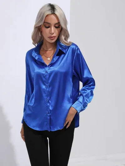 Aubrey - Elegantes langärmeliges Seidentop für Damen