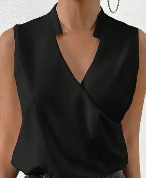 Lana - Elegantes ärmelloses Top mit V-Ausschnitt für Frauen