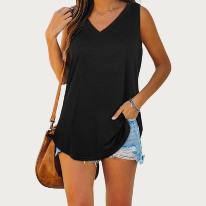 Rosalie - Elegantes ärmelloses Top mit V-Ausschnitt für Frauen