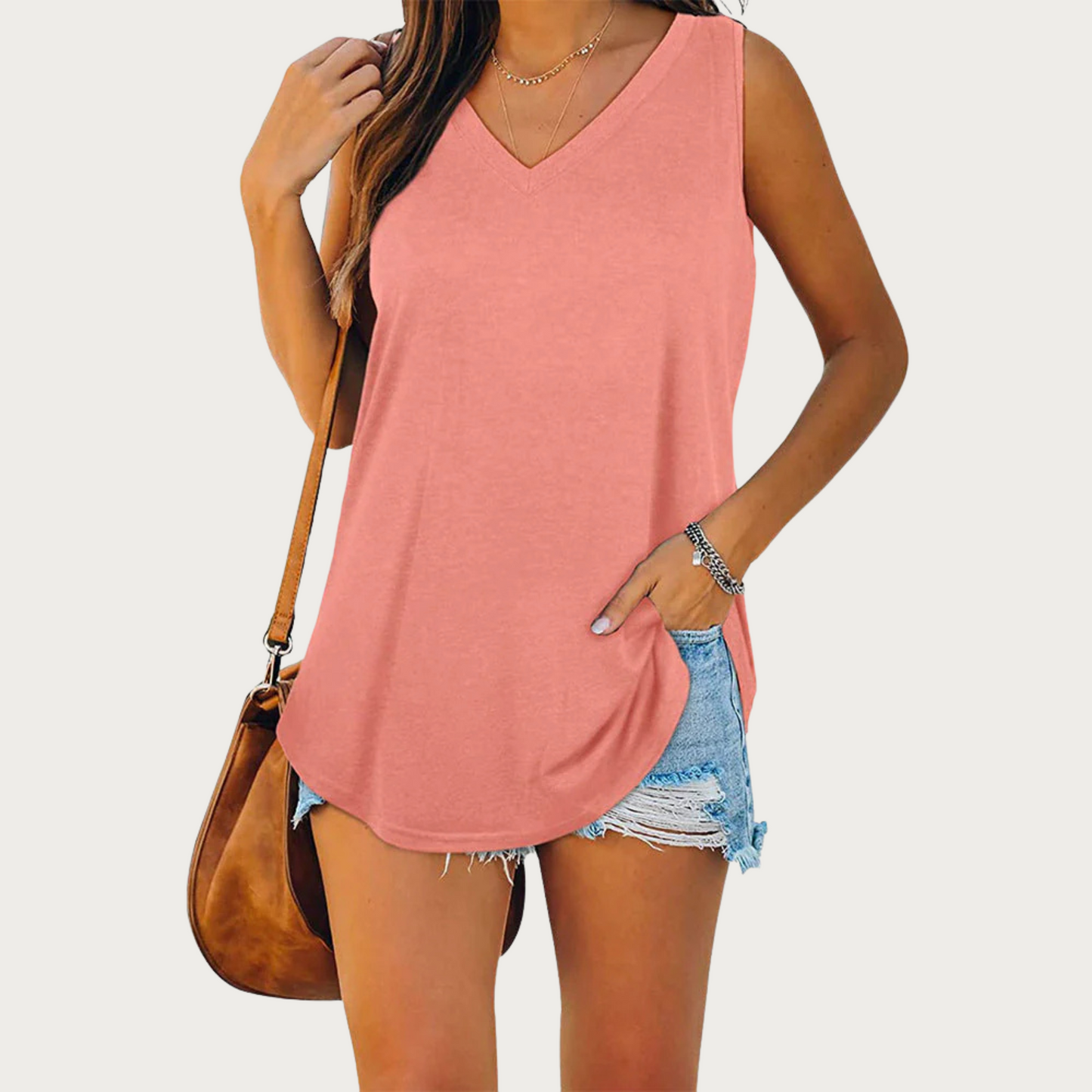 Rosalie - Elegantes ärmelloses Top mit V-Ausschnitt für Frauen