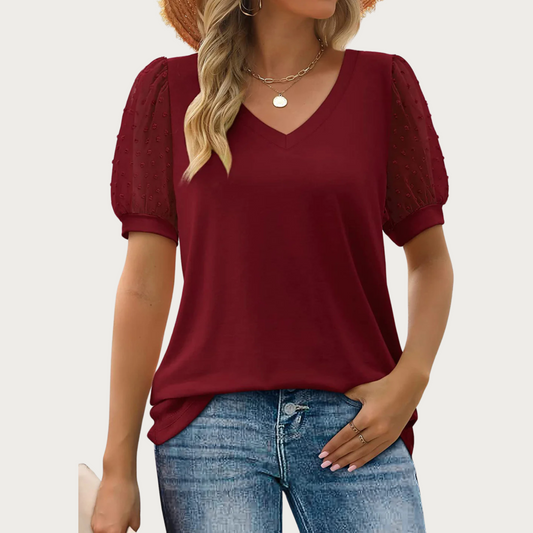 Hazel - Elegante Bluse mit V-Ausschnitt