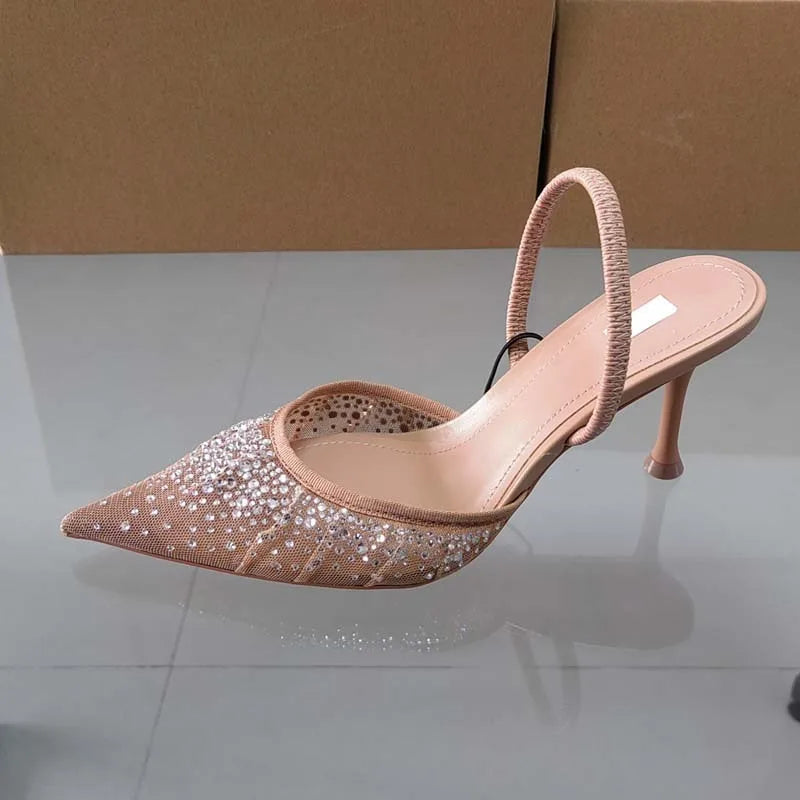 Zelma - Paillettenbesetzte Damen-Sandalen mit Zehenspitze aus Mesh