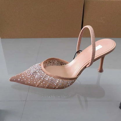 Zelma - Paillettenbesetzte Damen-Sandalen mit Zehenspitze aus Mesh