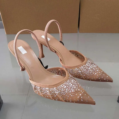 Zelma - Paillettenbesetzte Damen-Sandalen mit Zehenspitze aus Mesh