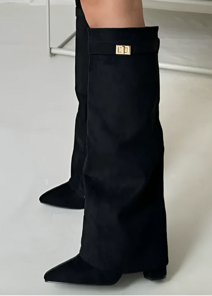Elisara - Hochwertige kniehohe Stiefel aus Wildleder