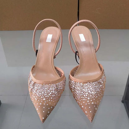 Zelma - Paillettenbesetzte Damen-Sandalen mit Zehenspitze aus Mesh